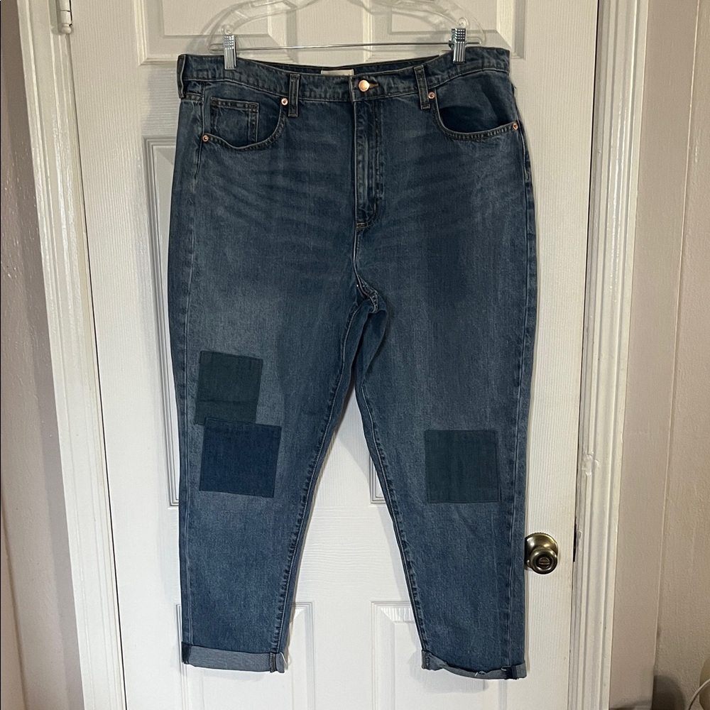 Universal Thread Women's Blue Patchwork Boyfriend Jeans size 16 women’s
